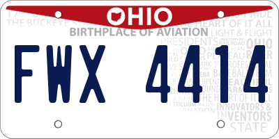 OH license plate FWX4414