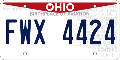 OH license plate FWX4424
