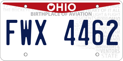 OH license plate FWX4462