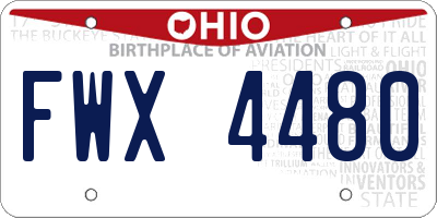 OH license plate FWX4480