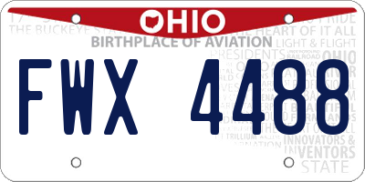 OH license plate FWX4488
