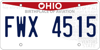 OH license plate FWX4515