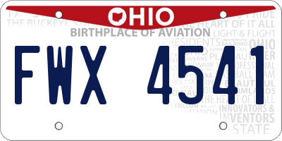 OH license plate FWX4541