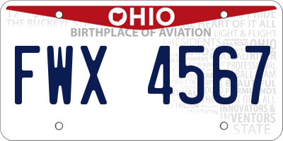 OH license plate FWX4567