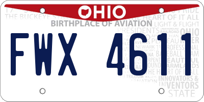 OH license plate FWX4611