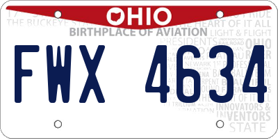 OH license plate FWX4634