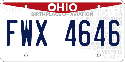 OH license plate FWX4646