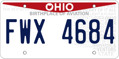 OH license plate FWX4684