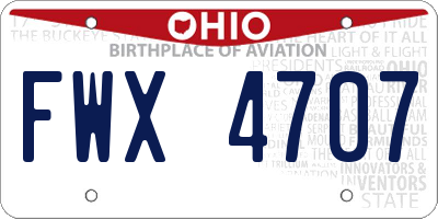 OH license plate FWX4707