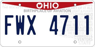 OH license plate FWX4711