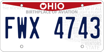 OH license plate FWX4743