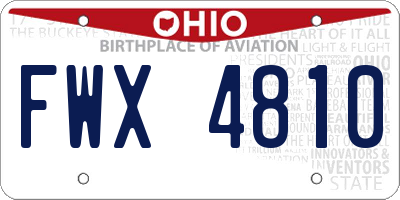 OH license plate FWX4810