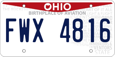 OH license plate FWX4816