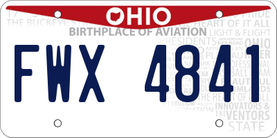 OH license plate FWX4841