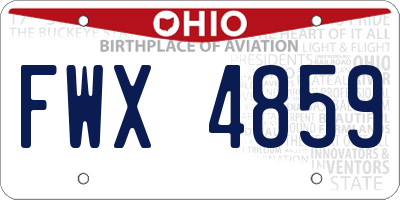 OH license plate FWX4859