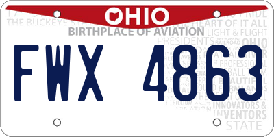 OH license plate FWX4863