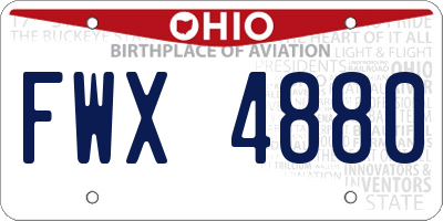 OH license plate FWX4880