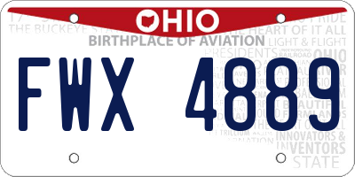 OH license plate FWX4889