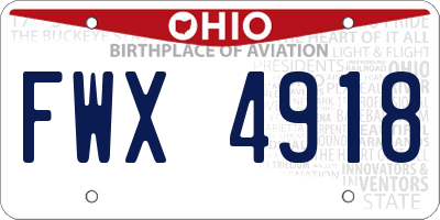 OH license plate FWX4918