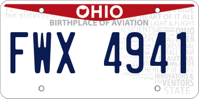 OH license plate FWX4941