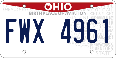OH license plate FWX4961