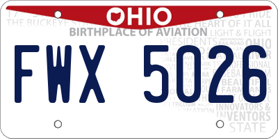 OH license plate FWX5026