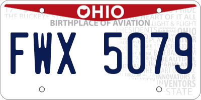 OH license plate FWX5079