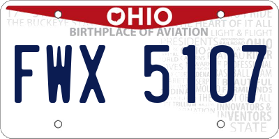 OH license plate FWX5107