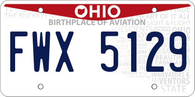 OH license plate FWX5129