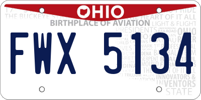 OH license plate FWX5134