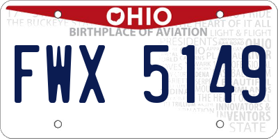 OH license plate FWX5149