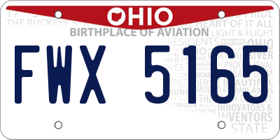 OH license plate FWX5165