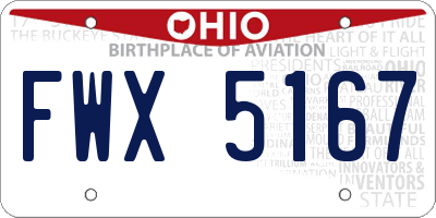 OH license plate FWX5167