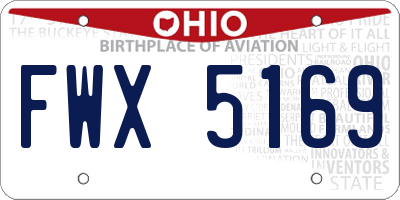 OH license plate FWX5169