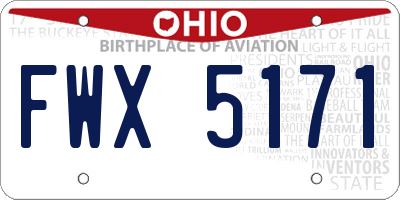 OH license plate FWX5171