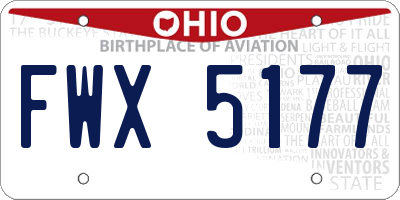OH license plate FWX5177