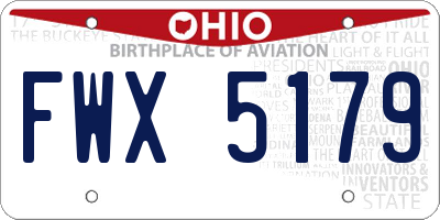 OH license plate FWX5179