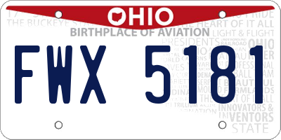 OH license plate FWX5181