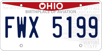 OH license plate FWX5199