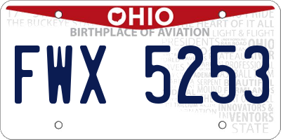 OH license plate FWX5253