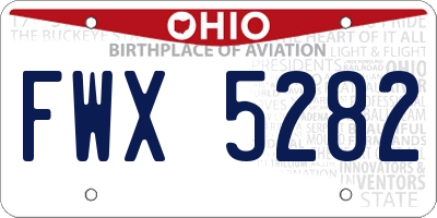 OH license plate FWX5282