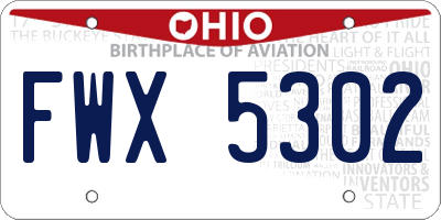 OH license plate FWX5302