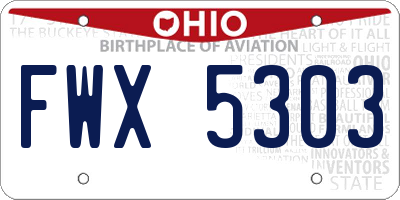 OH license plate FWX5303