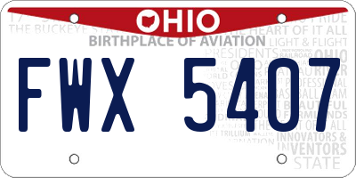 OH license plate FWX5407