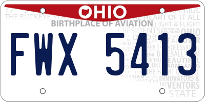 OH license plate FWX5413