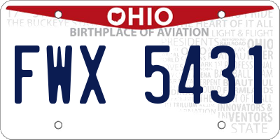 OH license plate FWX5431