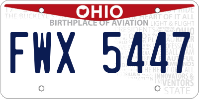 OH license plate FWX5447