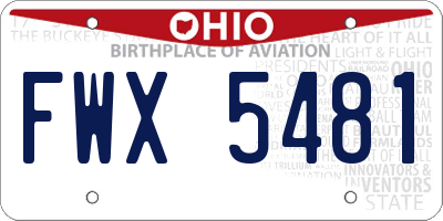 OH license plate FWX5481