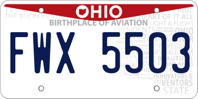 OH license plate FWX5503