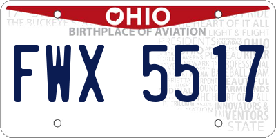 OH license plate FWX5517